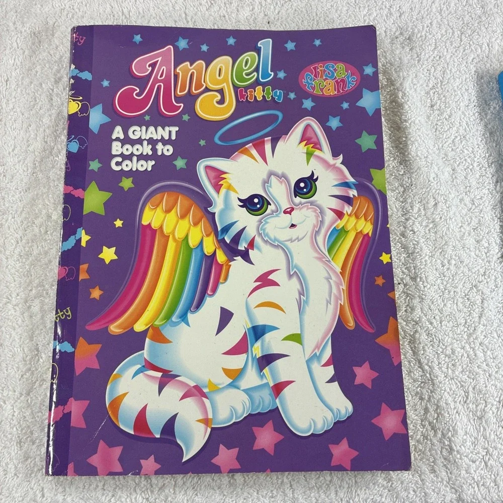 Vintage Lisa Frank Chrissy the Angel Kitty Coloring Book Bright Colorful